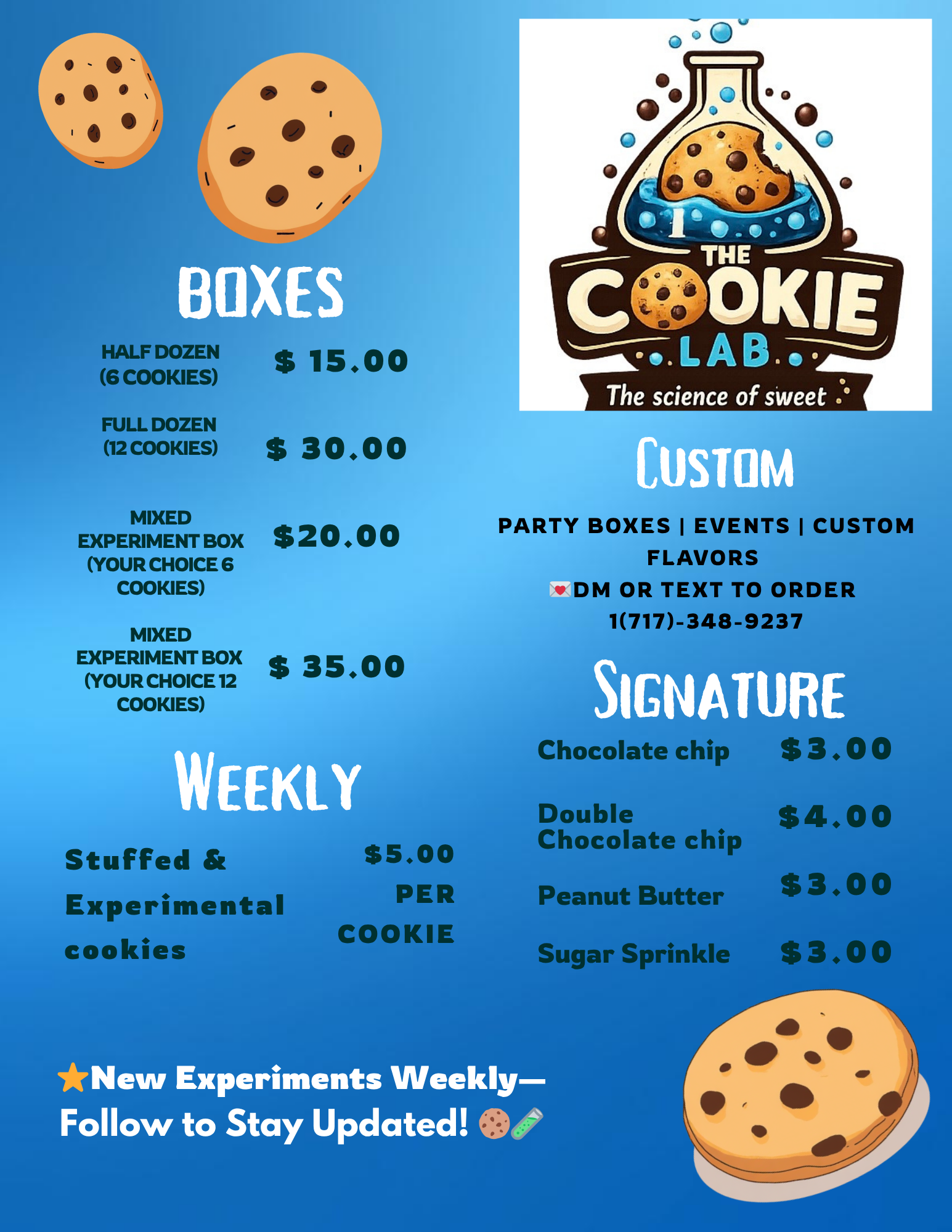 The Cookie Lab Menu 🫟🍪